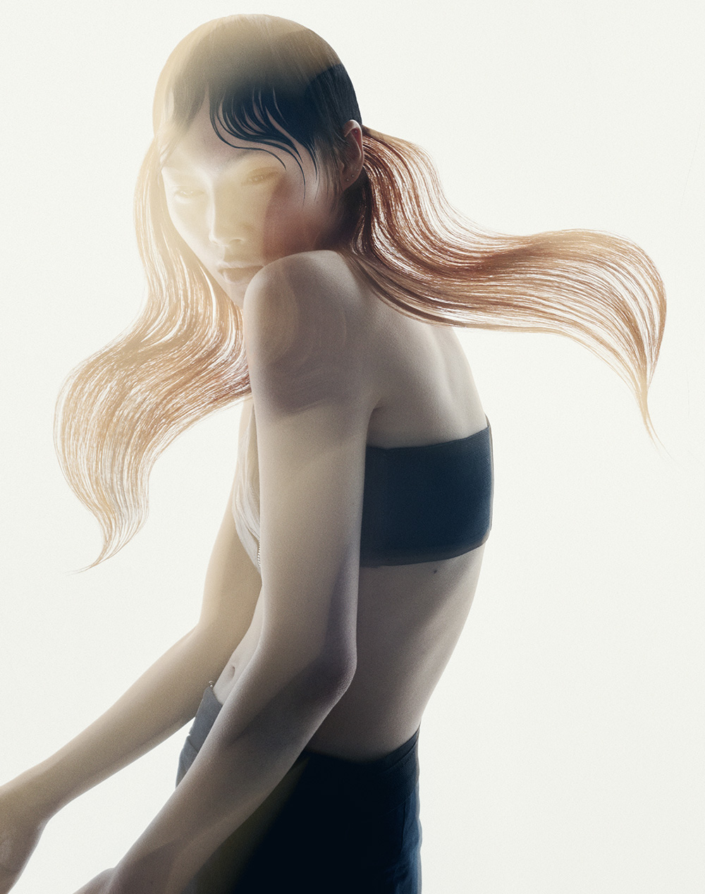 Long Copper Hair with Sculpted Wet-Look Fringe - Lisa Muscat Vitale - Ascension Collection